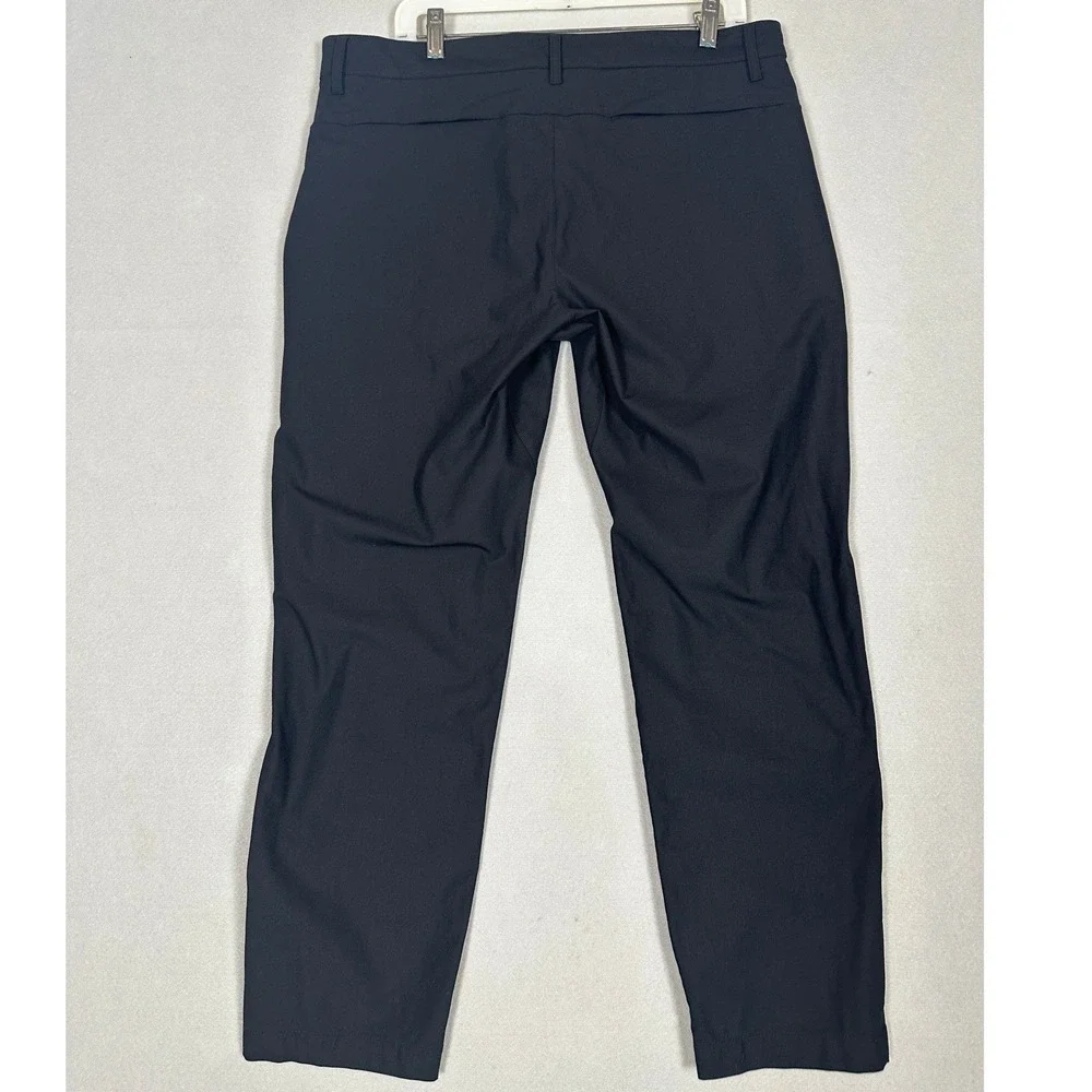 Fabletics Only-Way Pants Mens 36X30 Black Performance Chino Flat Front Straight